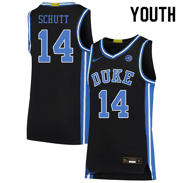 Youth #14 Jaden Schutt Duke Blue Devils 2022-23 College Stitched Basketball Jerseys Sale-Black - Click Image to Close